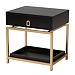 Black and Gold 1-Drawer Nightstand