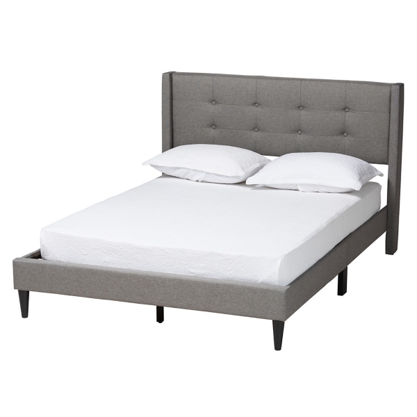 Gray Button Tufted Headboard Full Platform Bed | Kirklands Home