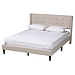 Amala Beige Button Tufted Queen Bed Frame