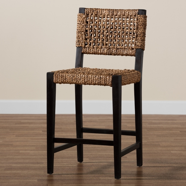Dark Mahogany Lattice Counter Stool