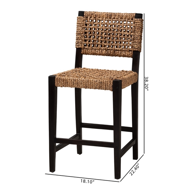 Dark Mahogany Lattice Counter Stool