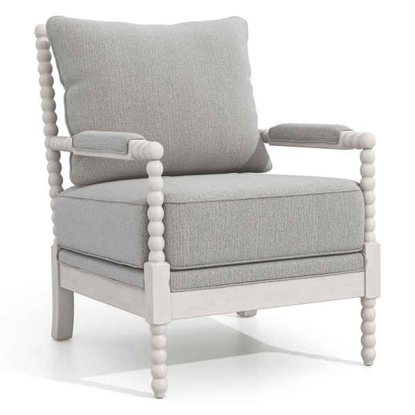 Gray and White Beaded Frame Accent Chair Kirklands Home