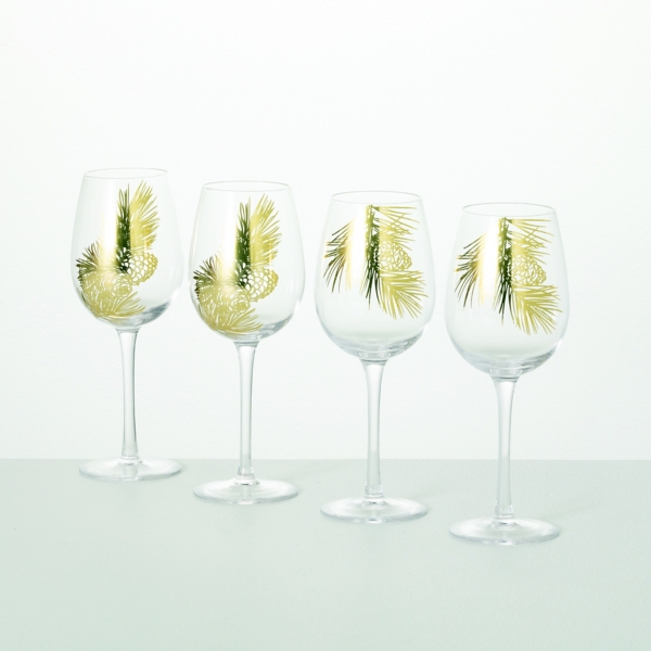 Gold Pine Wine Glasses, Set of 4 Kirklands Home