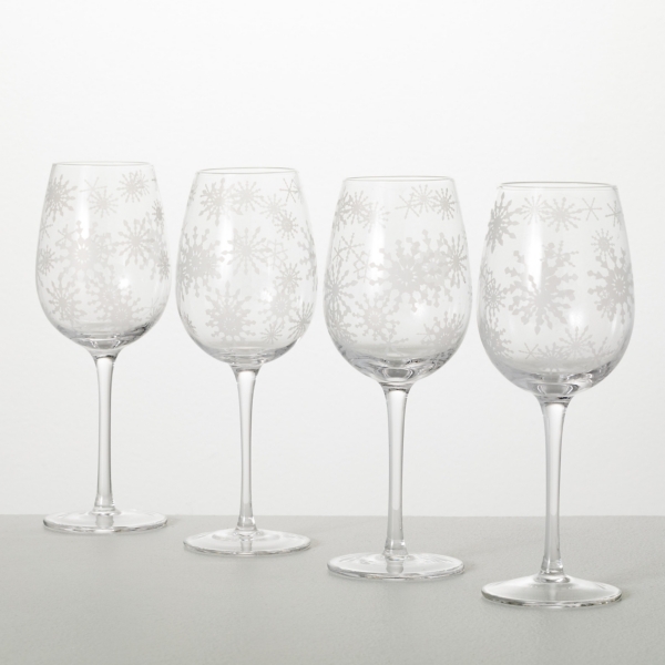 Snowflake Wine Glasses, Set of 4 Kirklands Home