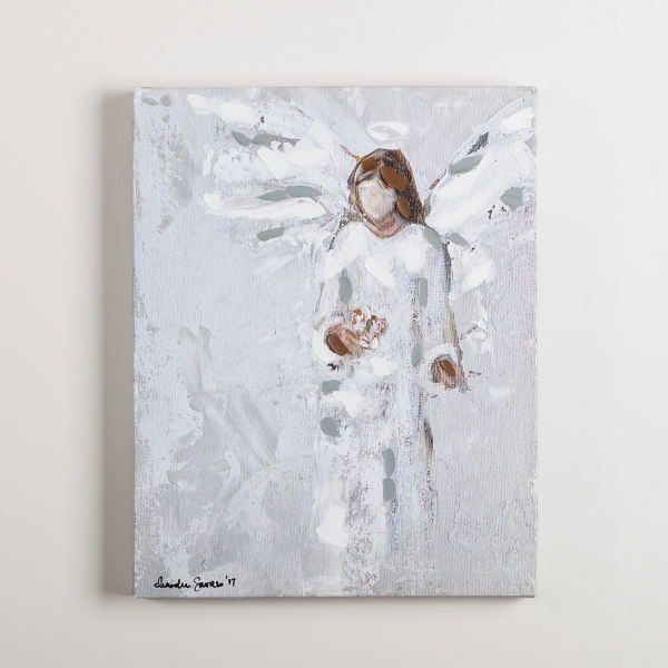 Angel with Bouquet Canvas Art Print