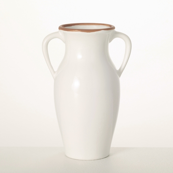 Natural Rimmed White Urn Vase Kirklands Home