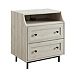 Birch Curved Top USB Port Side Table