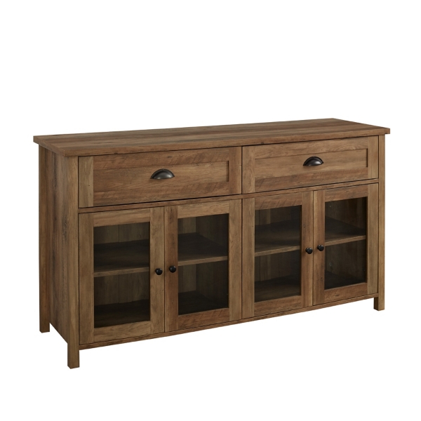 Oak Rustic Glass Front Sideboard Kirklands Home