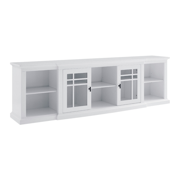 White Transitional Breakfront 2Door Media Console Kirklands Home