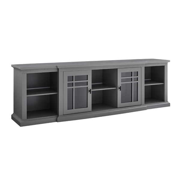 Gray Transitional Breakfront 2Door Media Console Kirklands Home