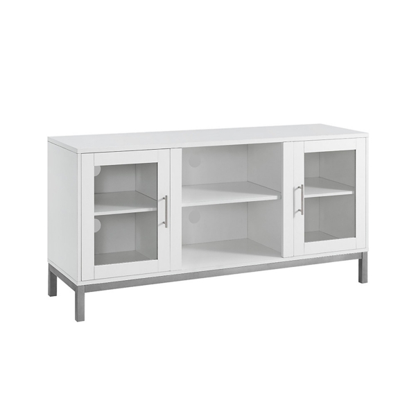 White Wood and Glass 2Door Media Console Kirklands Home