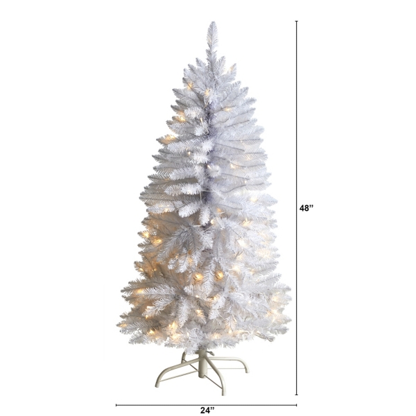 4 ft. Pre-lit Slim White Christmas Tree