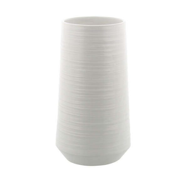 White Ceramic Ribbed Vase, 12 in. Kirklands Home