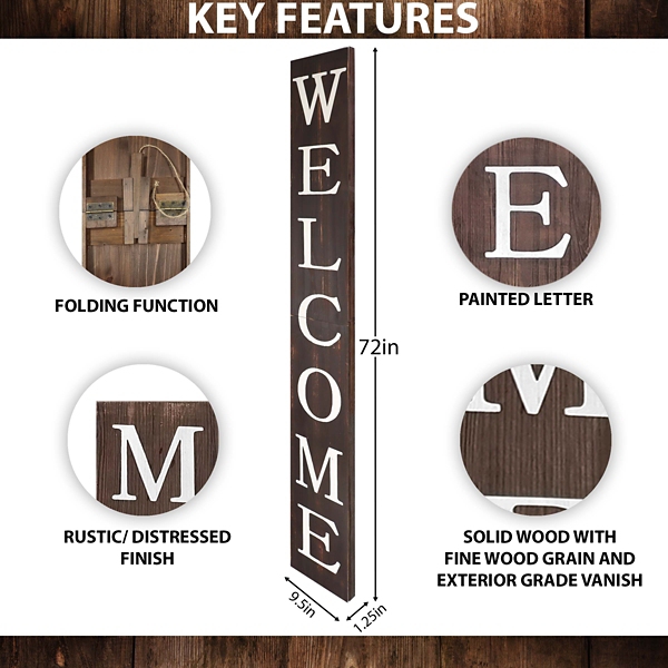 Natural Foldable Welcome Porch Board