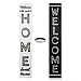 Black and White Welcome Home Two-Sided Porch Board
