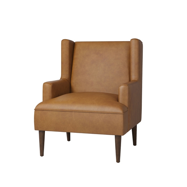 Camel Faux Leather Square Wingback Accent Chair Kirklands Home