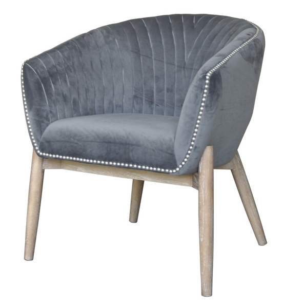 Nadia Gray Velvet Club Chair Kirklands Home