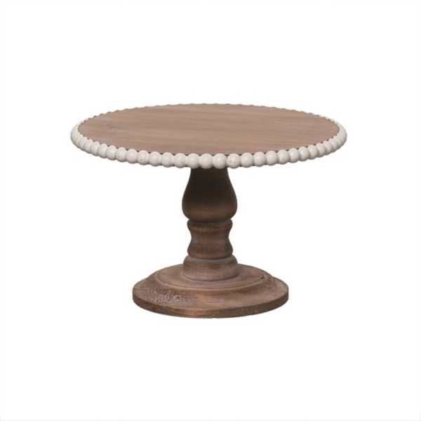 Round Beaded Edge Wood Cake Stand Kirklands Home