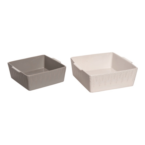 Gray and White Ceramic Baking Dishes, Set of 2 Kirklands Home