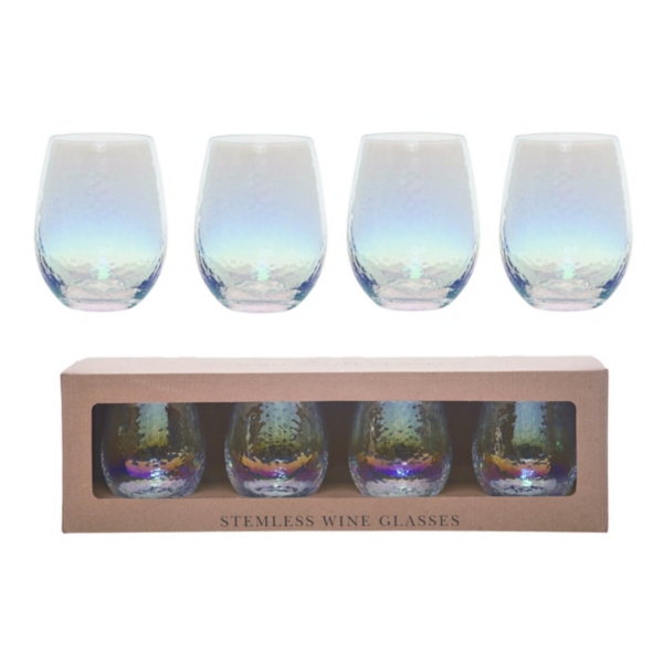 Iridescent Stemless Wine Glasses, Set of 4 Kirklands Home