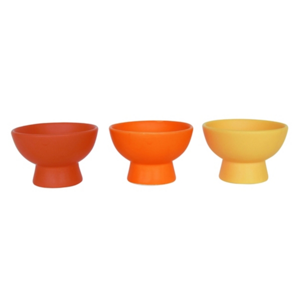 Bright Modern Pedestal Dip Bowls, Set of 3