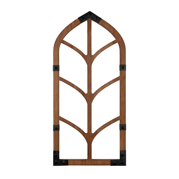 Arched Wood and Metal Accent Wall Plaque