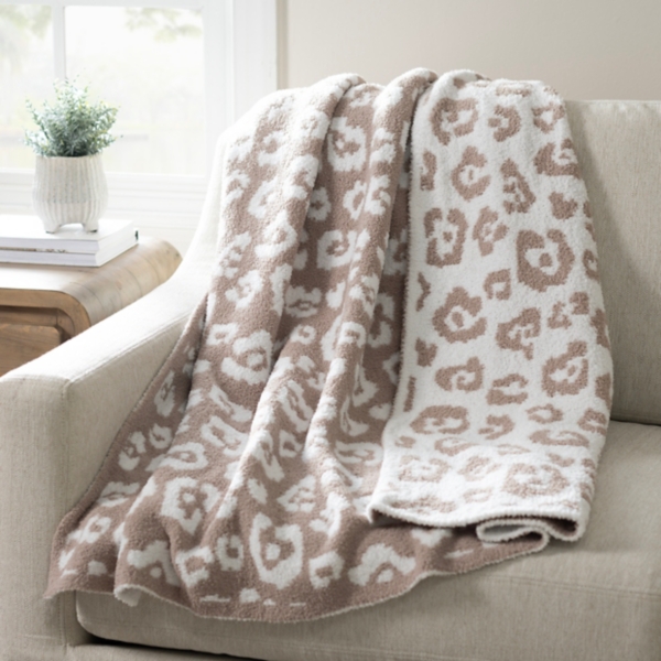 Taupe Leopard Cloud Throw Kirklands Home
