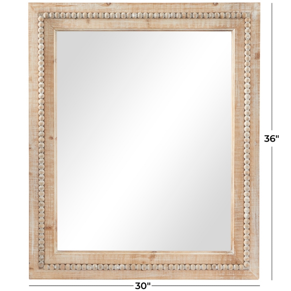 Rectangle Distressed Beaded Wall Mirror