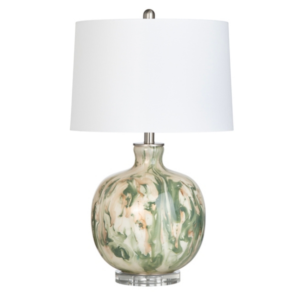 Green Waverly Glass Table Lamp