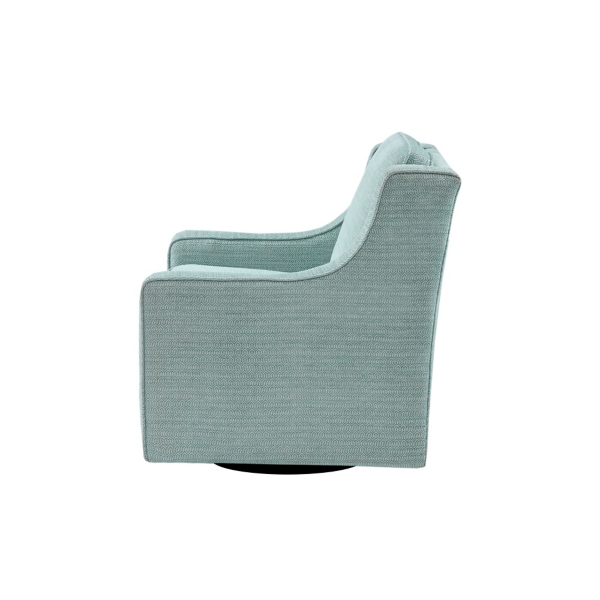 Aqua Upholstered Swivel Accent Chair