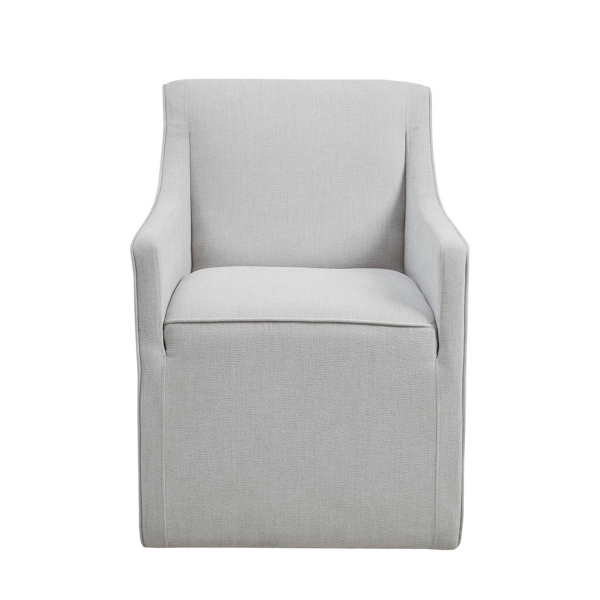 Light Gray Slipcover Dining Chair with Casters Kirklands Home