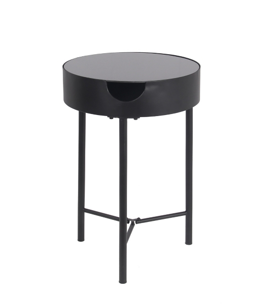 Black Metal 1Drawer Side Table Kirklands Home