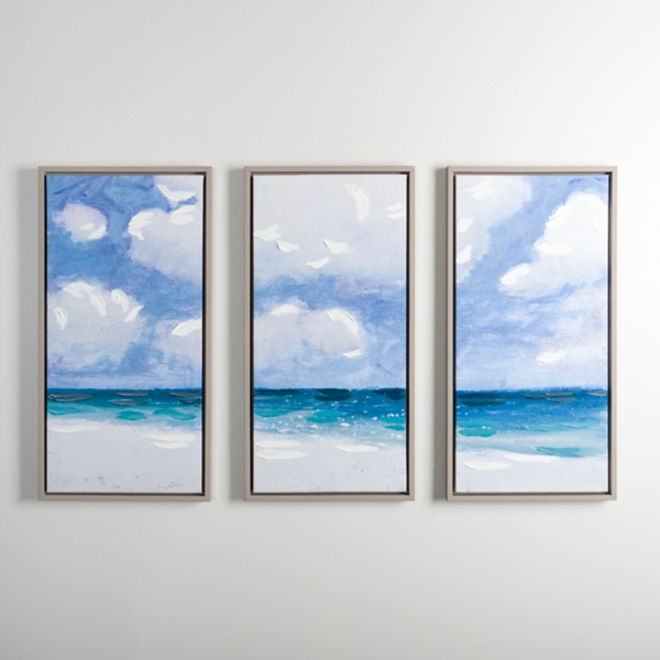 Clouded Beach Canvas Art Prints, Set of 3 | Kirklands Home