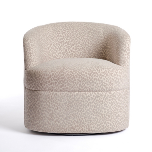 Gray Leopard Swivel Accent Chair