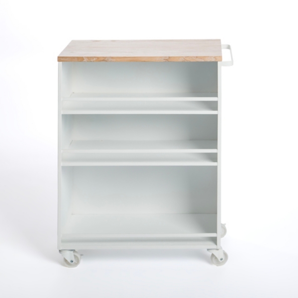 White Metal Rolling Storage Cart Kirklands Home