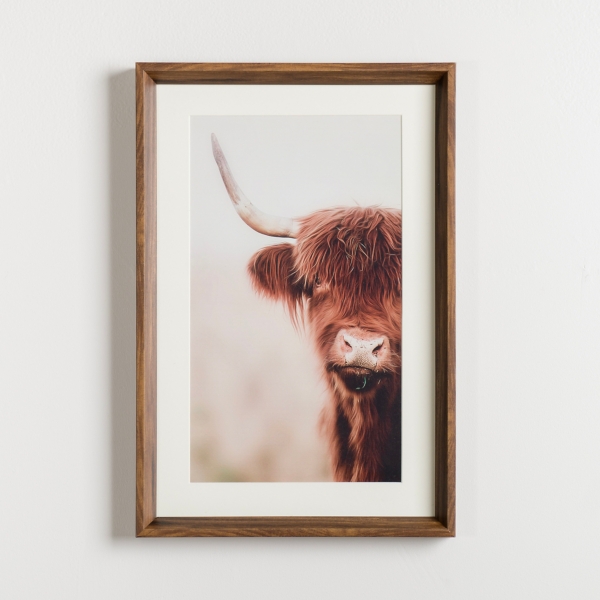 Happy Highland Cow Framed Art Print