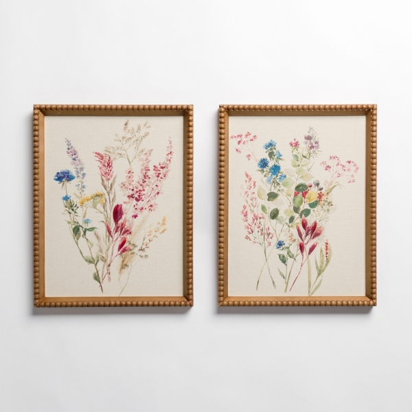 Delicate Flowers Framed Art Prints, Set of 2