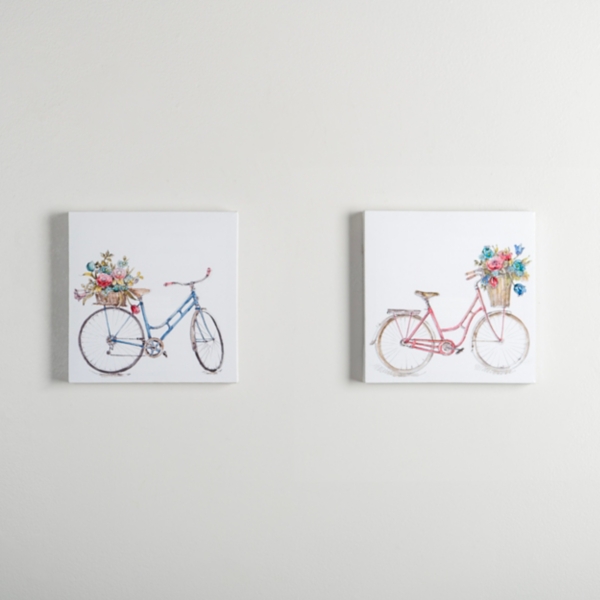 Spring Bicycles Canvas Art Prints, Set of 2 | Kirklands Home
