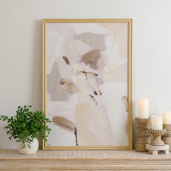 Neutral Abstract Patch Framed Art Print
