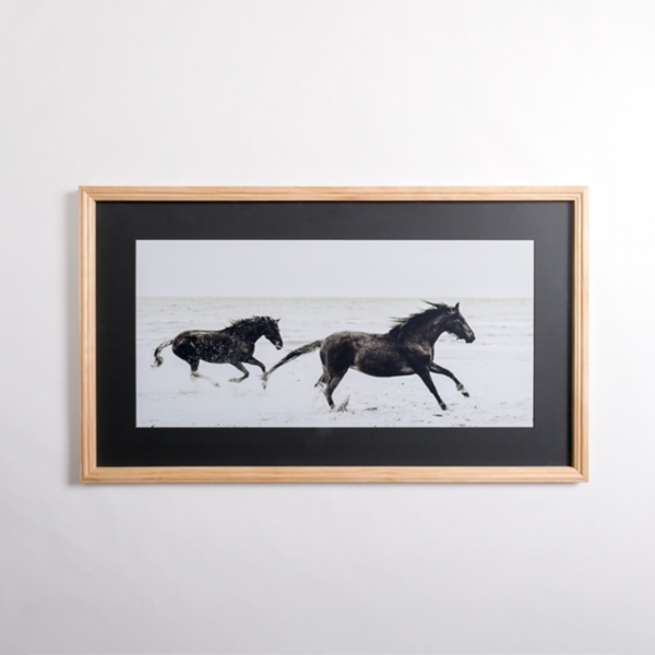 Horses on the Beach Framed Art Print