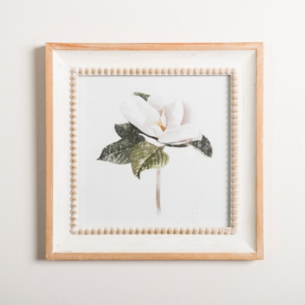 Magnolia Beaded Framed Art Print