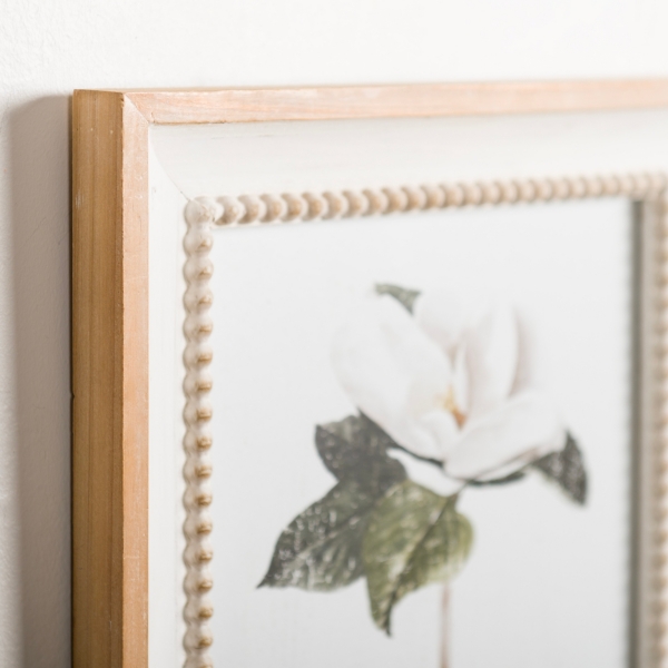 Magnolia Beaded Framed Art Print