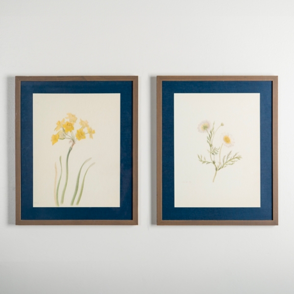 Floral Portrait Framed Art Prints, Set of 2