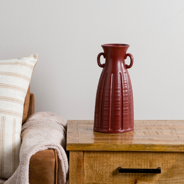 Rust Textured Ceramic Vase