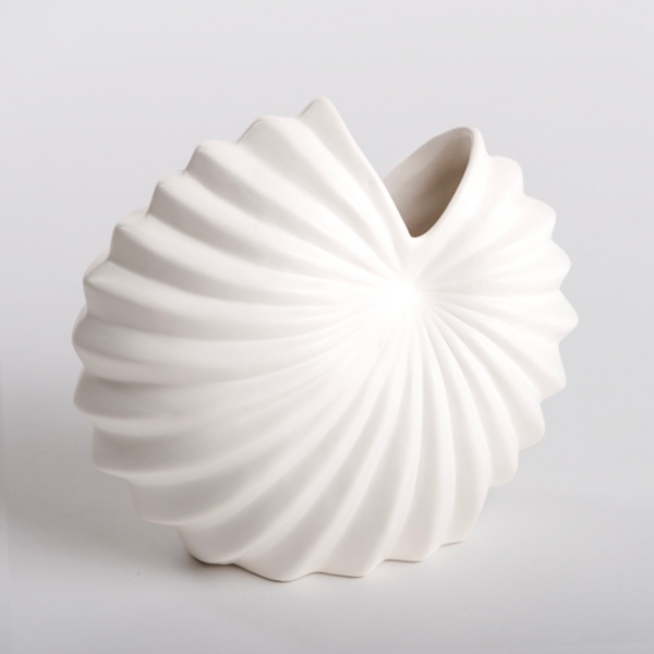 White Ceramic Shell Vase Kirklands Home