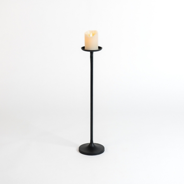 Black Metal Tapered Floor Candle Holder, 24 in. Kirklands Home