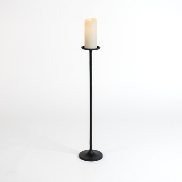 Black Metal Tapered Floor Candle Holder, 28 in. Kirklands Home