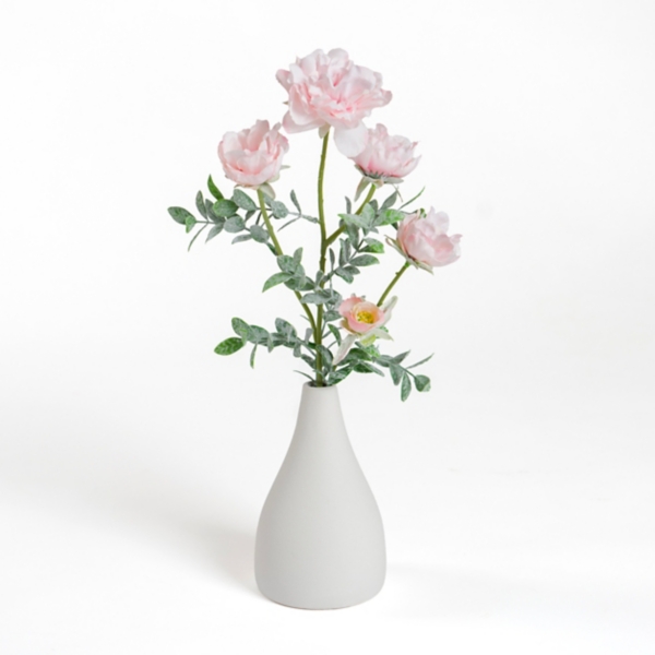 Pink Rose Arrangement in Ceramic Vase