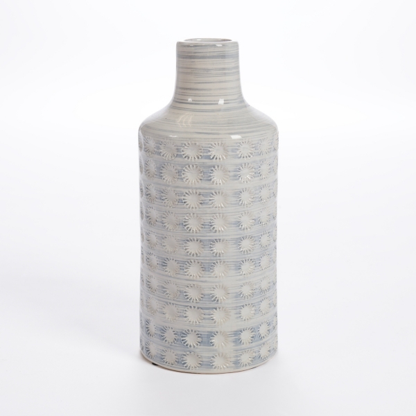 White and Blue Starburst Porcelain Vase