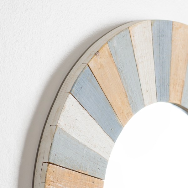 Radial Blues Round Wall Mirror